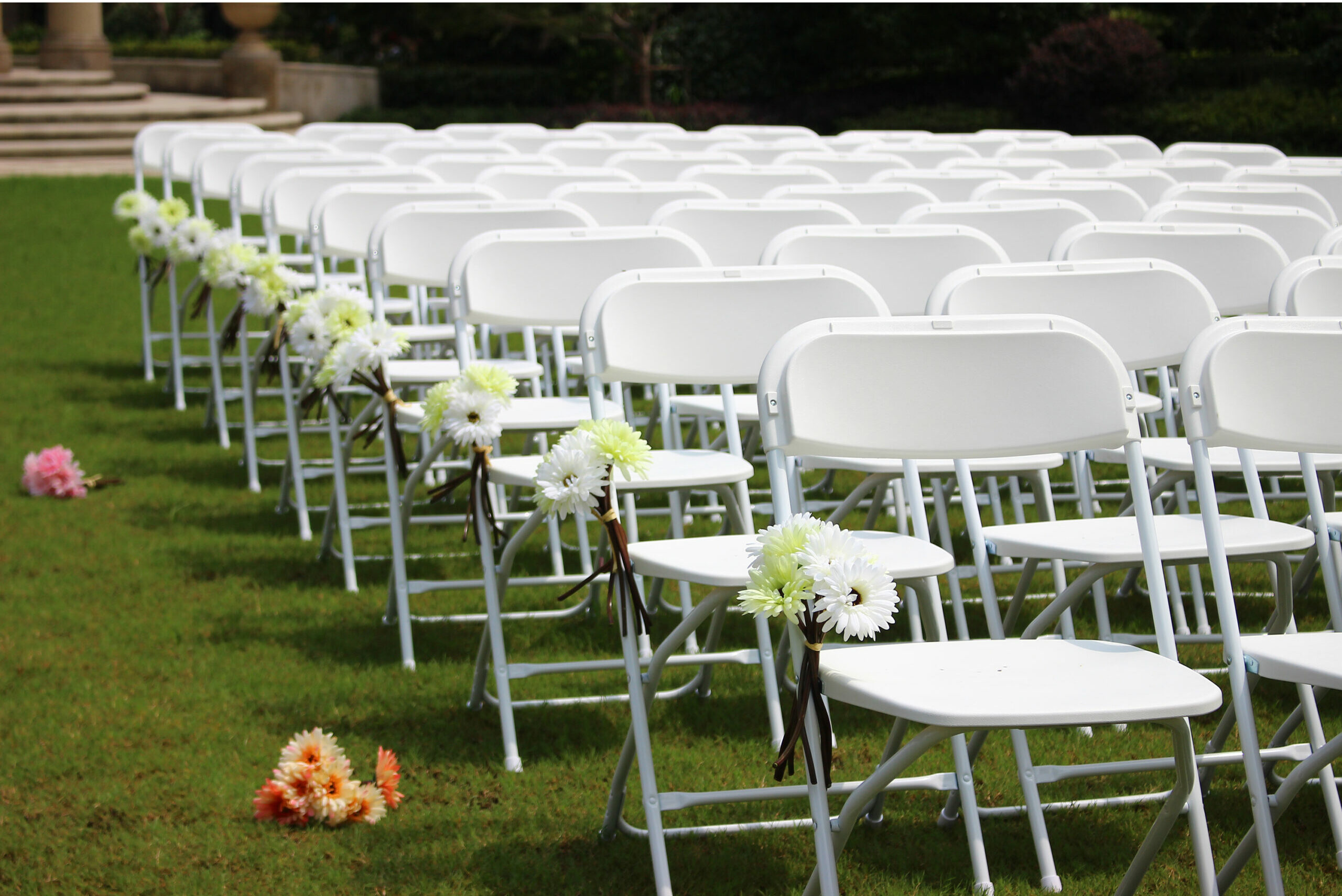 Plastic folding chairs, wedding, event